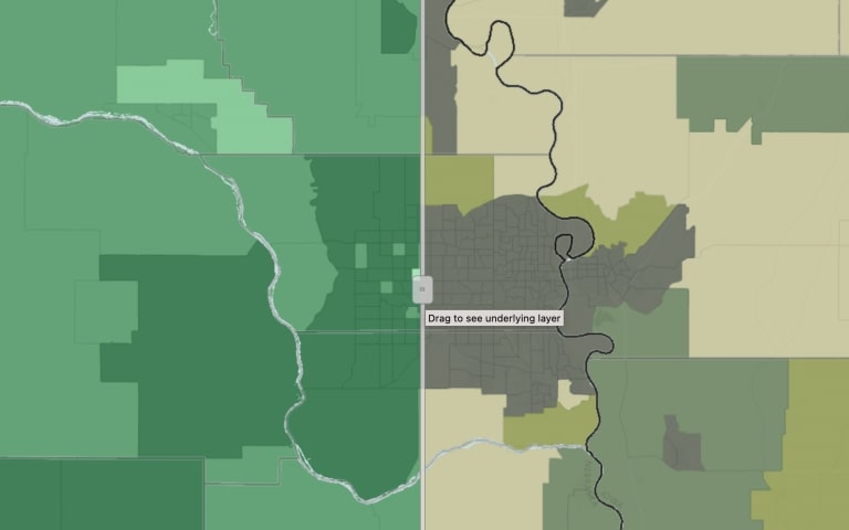 Map showing areas of broadband access in Nebraska.