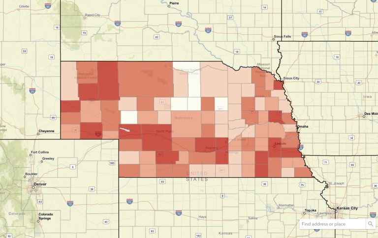 Map of Nebraska