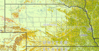 Map of Nebraska Cropland